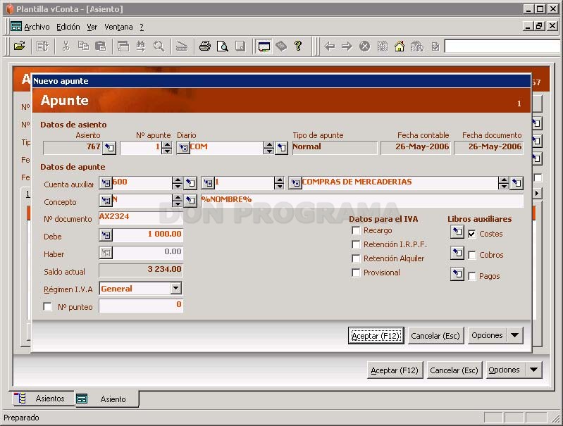 Programa De Contabilidad - Cea Ordenadores - DONPROGRAMA.COM