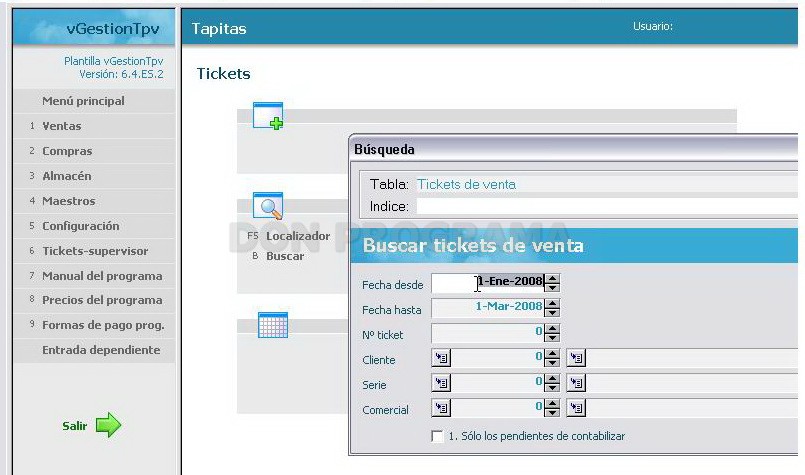 Programa De Gestión De TPV Táctil - CEA Ordenadores - DONPROGRAMA.COM