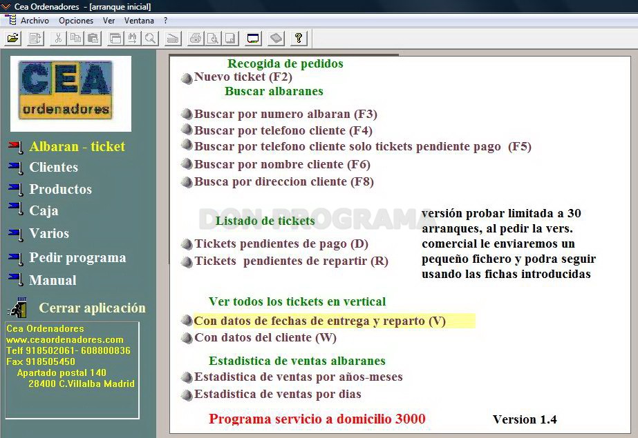 Programa De Gestión De Servicio A Domicilio - CEA Ordenadores ...